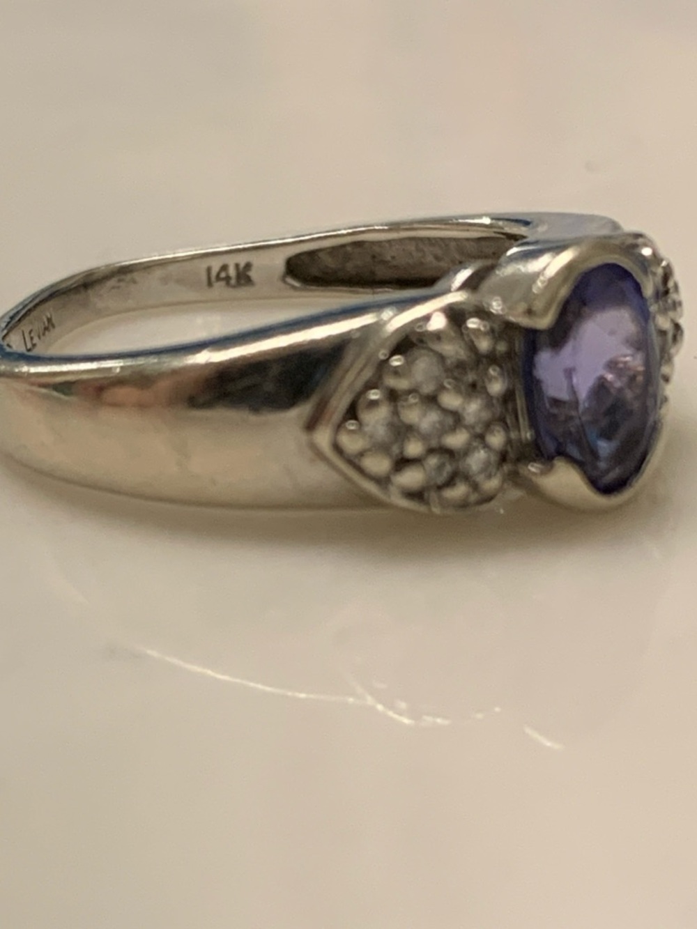 Authentic LeVian white gold tanzanite diamond ring PRICE DROP – SHIPS TOMORROW - Picture 10 of 11